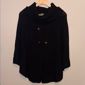 89th & Madison Black Women's Cape Sweater